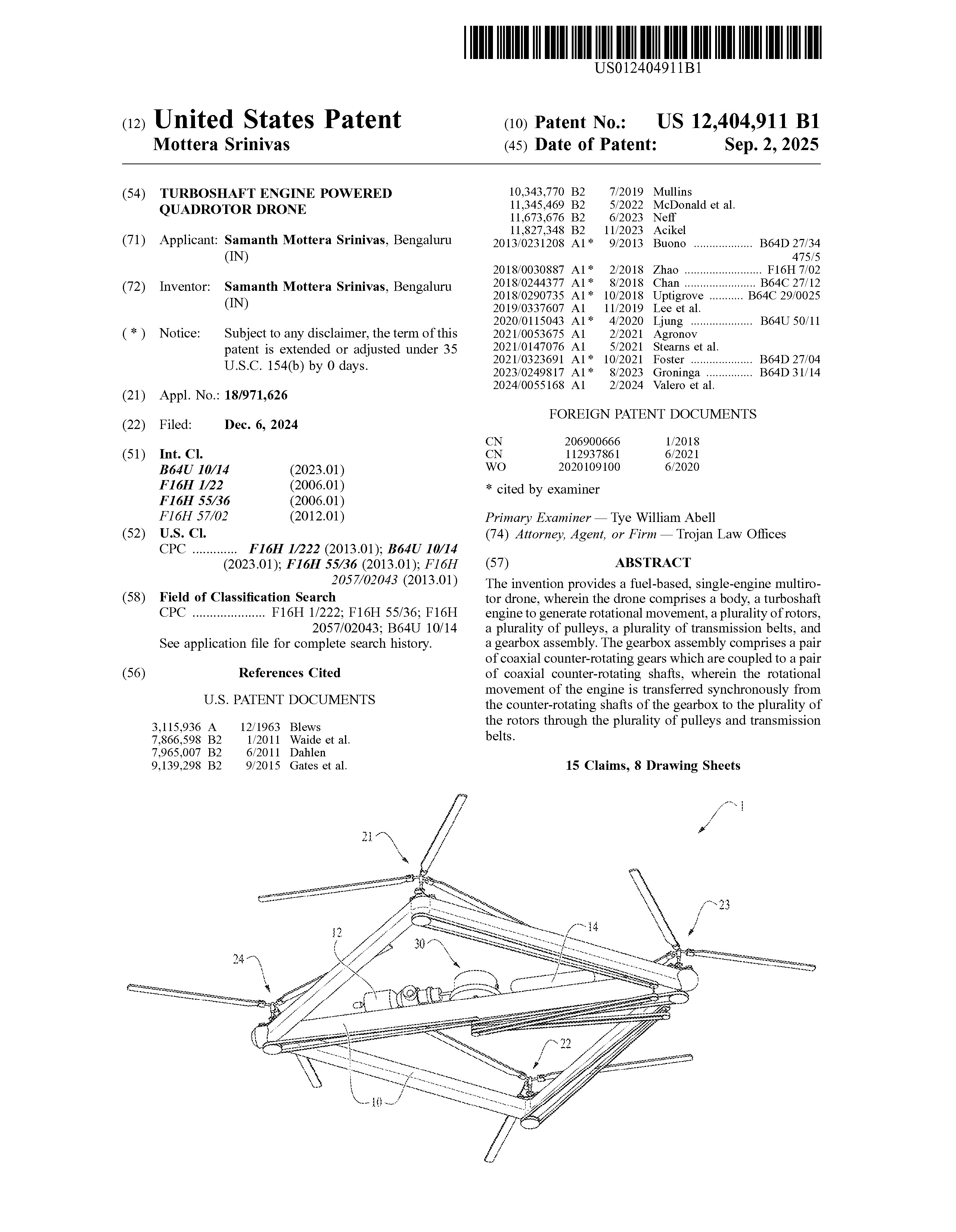 First page of the granted United States patent